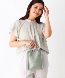 OPAQUE.CLIP | エナメルミニショルダーバッグ【エコバッグ付・2WAY】(ショルダーバッグ)