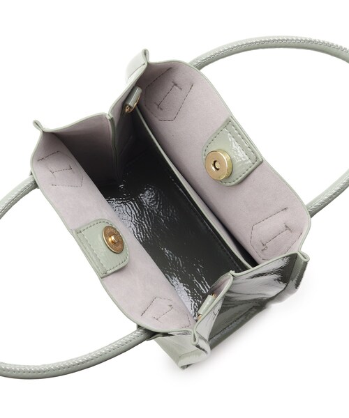 OPAQUE.CLIP（オペークドットクリップ）の「◆エナメルミニショルダーバッグ【エコバッグ付・2WAY】（ショルダーバッグ・レディース・パープル系1/グリーン系その他3/ライトグリーン系・00）」の5枚目の写真