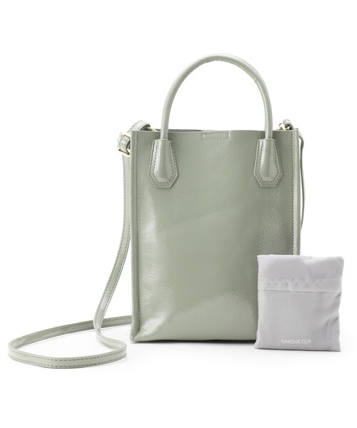 OPAQUE.CLIP（オペークドットクリップ）の「◆エナメルミニショルダーバッグ【エコバッグ付・2WAY】（ショルダーバッグ・レディース・パープル系1/グリーン系その他3/ライトグリーン系・00）」の9枚目の写真