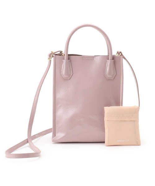 OPAQUE.CLIP（オペークドットクリップ）の「◆エナメルミニショルダーバッグ【エコバッグ付・2WAY】（ショルダーバッグ・レディース・パープル系1/グリーン系その他3/ライトグリーン系・00）」の10枚目の写真