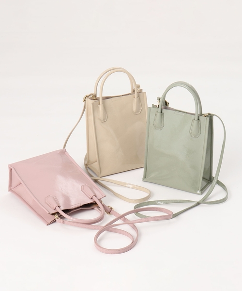 OPAQUE.CLIP（オペークドットクリップ）の「◆エナメルミニショルダーバッグ【エコバッグ付・2WAY】（ショルダーバッグ・レディース・パープル系1/グリーン系その他3/ライトグリーン系・00）」の12枚目の写真