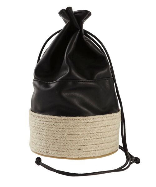 ELENDEEK（エレンディーク）の「ファイクレザーミックスパースバッグ（ハンドバッグ・レディース・オフホワイト/ブラック・FREE）」の3枚目の写真