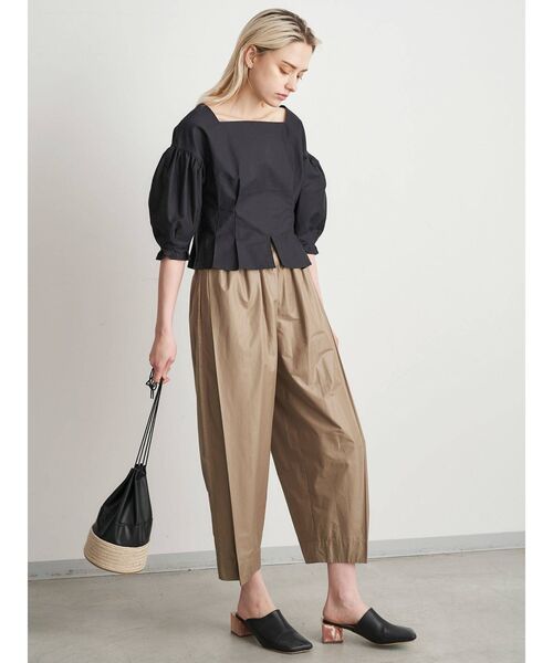 ELENDEEK（エレンディーク）の「ファイクレザーミックスパースバッグ（ハンドバッグ・レディース・オフホワイト/ブラック・FREE）」の6枚目の写真