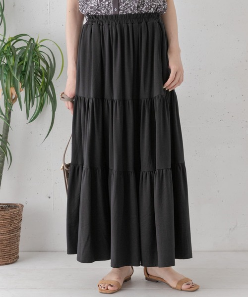 URBAN RESEARCH Sonny Label（アーバンリサーチサニーレーベル）の「ティアードカットスカート（スカート・レディース・ブラック/ブラウン/グリーン系その他・FREE）」の2枚目の写真