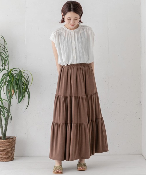 URBAN RESEARCH Sonny Label（アーバンリサーチサニーレーベル）の「ティアードカットスカート（スカート・レディース・ブラック/ブラウン/グリーン系その他・FREE）」の6枚目の写真