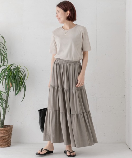 URBAN RESEARCH Sonny Label（アーバンリサーチサニーレーベル）の「ティアードカットスカート（スカート・レディース・ブラック/ブラウン/グリーン系その他・FREE）」の4枚目の写真