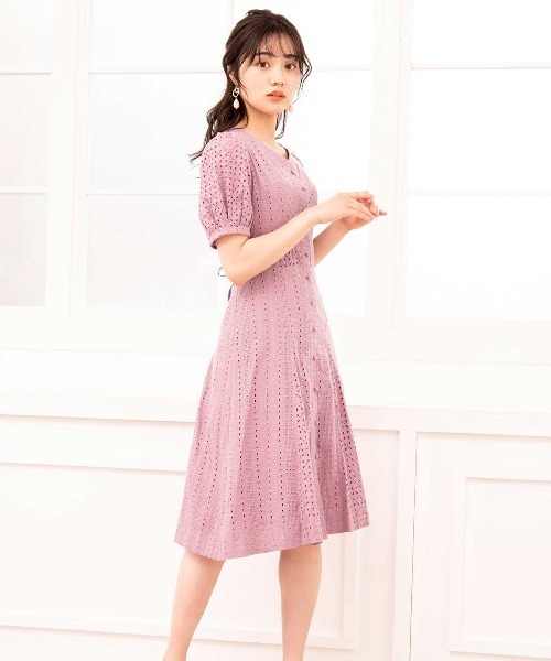 WILLSELECTION（ウィルセレクション）の「コットンレースフレアワンピース（ワンピース・レディース・オフホワイト/ピンク・MEDIUM/SMALL）」の7枚目の写真