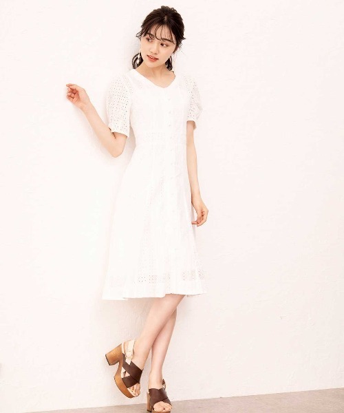 WILLSELECTION（ウィルセレクション）の「コットンレースフレアワンピース（ワンピース・レディース・オフホワイト/ピンク・MEDIUM/SMALL）」の12枚目の写真