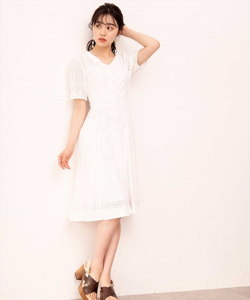 WILLSELECTION（ウィルセレクション）の「コットンレースフレアワンピース（ワンピース・レディース・オフホワイト/ピンク・MEDIUM/SMALL）」の15枚目の写真