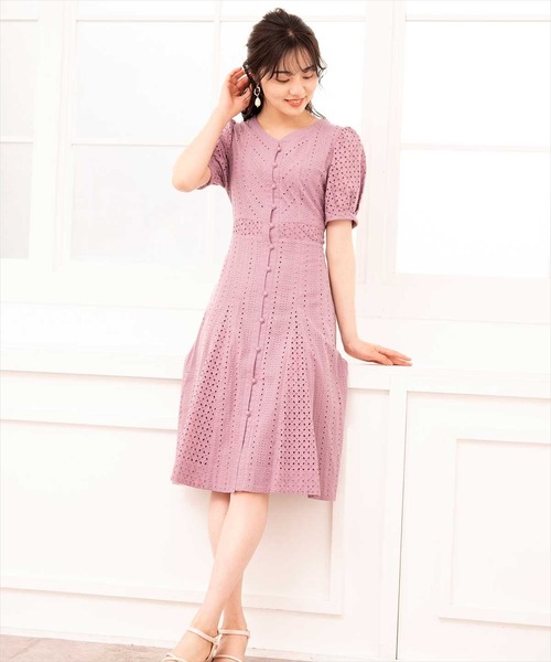 WILLSELECTION（ウィルセレクション）の「コットンレースフレアワンピース（ワンピース・レディース・オフホワイト/ピンク・MEDIUM/SMALL）」の18枚目の写真