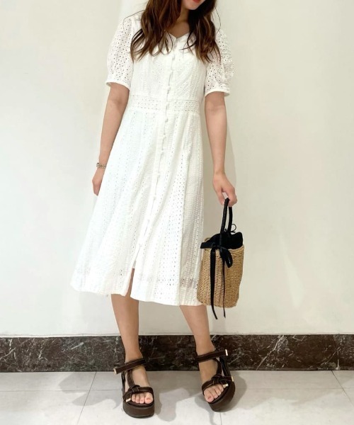 WILLSELECTION（ウィルセレクション）の「コットンレースフレアワンピース（ワンピース・レディース・オフホワイト/ピンク・MEDIUM/SMALL）」の21枚目の写真