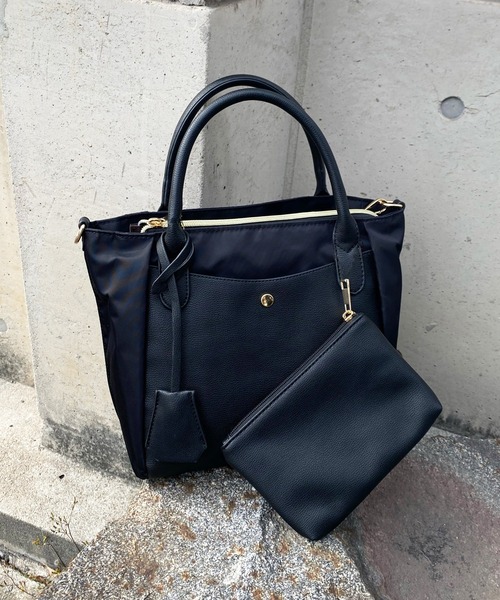 DouDou（ドゥドゥ）の「ワンマイルショルダー付ナイロン（トートバッグ・レディース・ブラック/オレンジ/グリーン・FREE）」の5枚目の写真