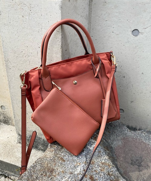 DouDou（ドゥドゥ）の「ワンマイルショルダー付ナイロン（トートバッグ・レディース・ブラック/オレンジ/グリーン・FREE）」の6枚目の写真