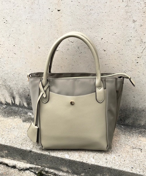 DouDou（ドゥドゥ）の「ワンマイルショルダー付ナイロン（トートバッグ・レディース・ブラック/オレンジ/グリーン・FREE）」の7枚目の写真