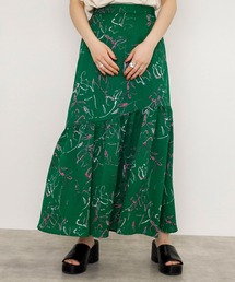 w closet | アシメ切替プリントロングスカート(スカート)