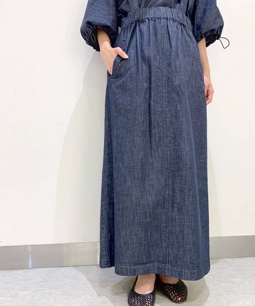 BEARDSLEY(ビアズリー)の「デニムイージースカート(スカート・レディース・インディゴブルー・FREE)」の4枚目の写真