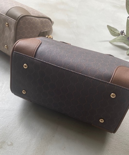 Aunt Marie's(アントマリーズ)の「モノグラムミニボストン(ボストンバッグ・レディース・ベージュ/ブラウン・FREE)」の5枚目の写真