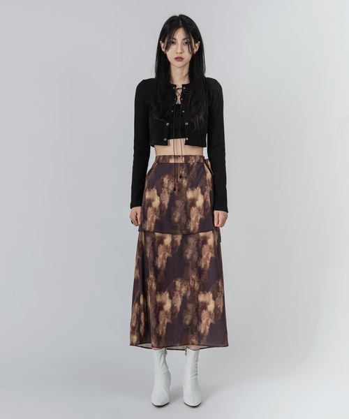 FOLLOWIN(フォロウィン)の「レースアップスリムニットカーディガン(カーディガン/ボレロ・レディース・ブラック/アイボリー・FREE)」の7枚目の写真