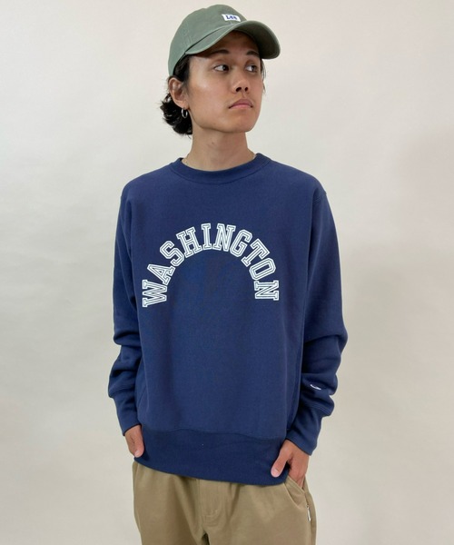 Champion（チャンピオン）の「CHAMPION/チャンピオン リバースウィーブ 古着風 カレッジプリント クルースウェット C3-U026（スウェット・メンズ・ブラック/ネイビー/グレー/イエロー・M/L/XL/XXL）」の17枚目の写真