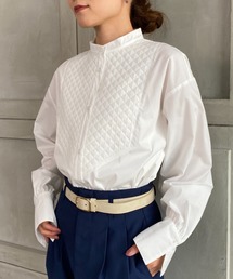 moment+（モーメントプラス）の「【2021A/W New Arrival】T/Cブロードフクレジャガード＆キルティング切替シャツ（シャツ/ブラウス）」