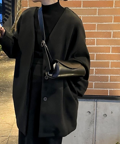 ノーカラーカットメルトンミドルコート（ノーカラーコート）｜select