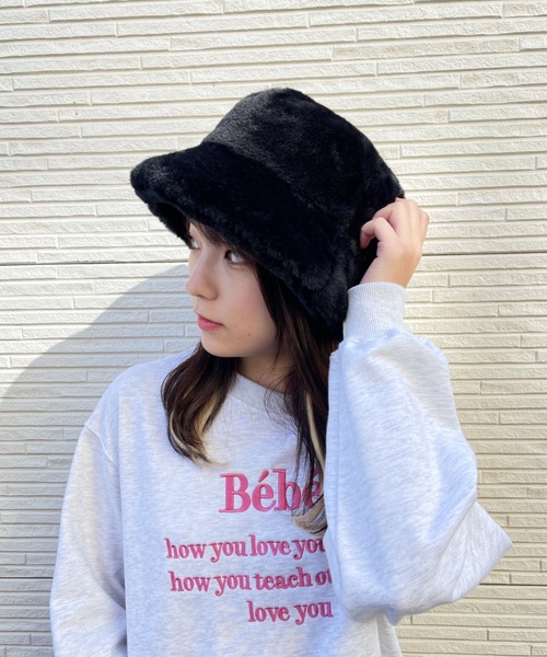 at12:03(アットイチニーゼロサン)の「ファーバケットハット(ハット・レディース・グレイッシュベージュ/アイボリー/ブラック/キャメル・FREE)」の8枚目の写真