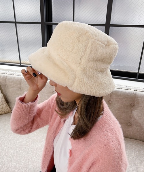 at12:03(アットイチニーゼロサン)の「ファーバケットハット(ハット・レディース・グレイッシュベージュ/アイボリー/ブラック/キャメル・FREE)」の19枚目の写真