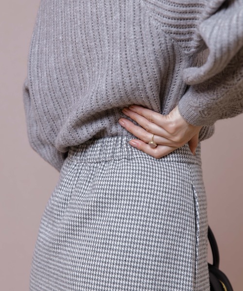 flower(フラワー)の「フェミニンチェックスカート(スカート・レディース・ブラウン/グレー・FREE)」の15枚目の写真