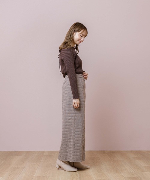 flower(フラワー)の「フェミニンチェックスカート(スカート・レディース・ブラウン/グレー・FREE)」の22枚目の写真