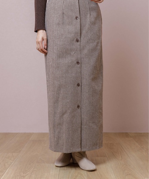 flower(フラワー)の「フェミニンチェックスカート(スカート・レディース・ブラウン/グレー・FREE)」の14枚目の写真