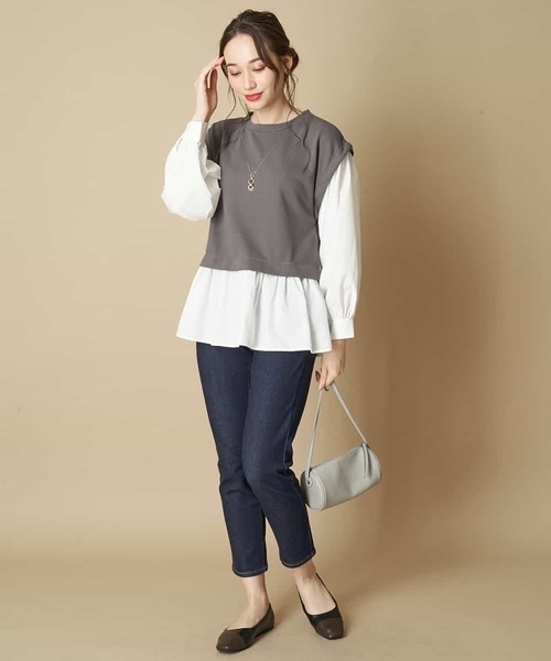 OFUON le MK（オフオンルエムケー）の「カウレザーシリンダーショルダー（ショルダーバッグ・レディース・グレー/ライトブルー・38）」の15枚目の写真