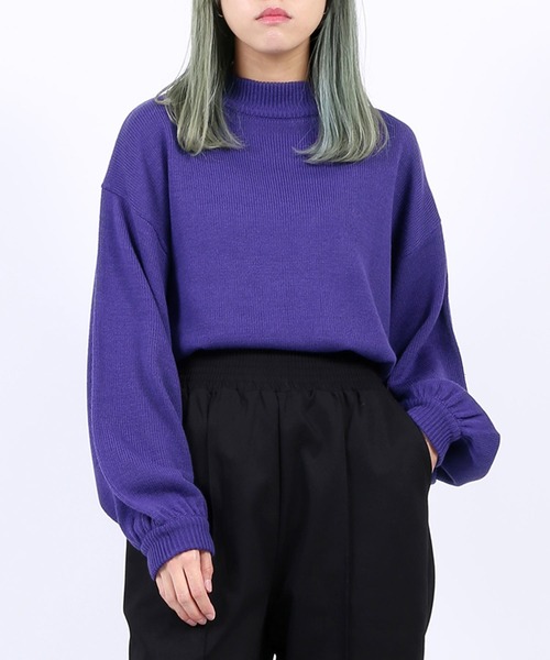 PUNYUS（プニュズ）の「バルーンスリーブニット（ニット/セーター・レディース・ブラック/パープル/ブラウン/オフホワイト/ピンク/グリーン・1/2/4/3）」の5枚目の写真