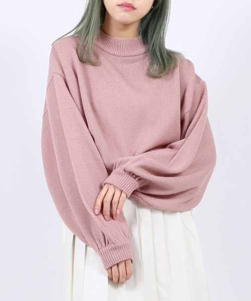 PUNYUS（プニュズ）の「バルーンスリーブニット（ニット/セーター・レディース・ブラック/パープル/ブラウン/オフホワイト/ピンク/グリーン・1/2/4/3）」の6枚目の写真