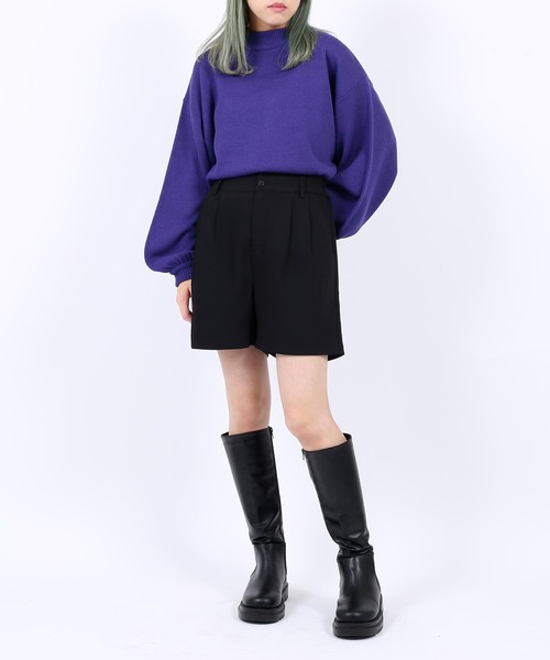 PUNYUS（プニュズ）の「バルーンスリーブニット（ニット/セーター・レディース・ブラック/パープル/ブラウン/オフホワイト/ピンク/グリーン・1/2/4/3）」の22枚目の写真