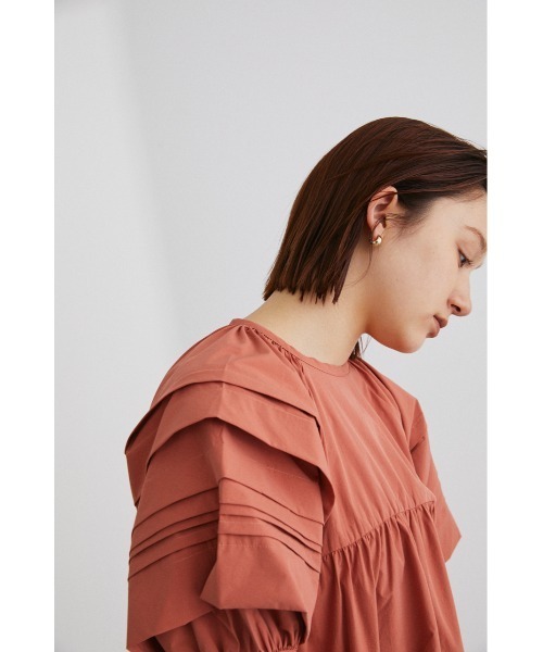 STYLEMIXER（スタイルミキサー）の「ランタンスリーブタックワンピース（ワンピース・レディース・ホワイト/ダークオレンジ/ブラック・SMALL/MEDIUM）」の13枚目の写真