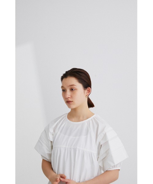 STYLEMIXER（スタイルミキサー）の「ランタンスリーブタックワンピース（ワンピース・レディース・ホワイト/ダークオレンジ/ブラック・SMALL/MEDIUM）」の7枚目の写真