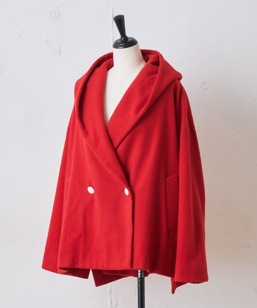 BEARDSLEY（ビアズリー）の「フードPコート（テーラードジャケット・レディース・レッド/ネイビー・1/0）」の3枚目の写真