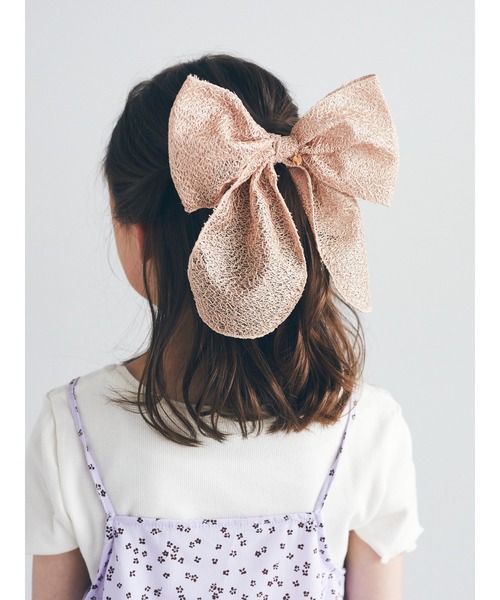 Areeam（アリーム）の「スカシ調リボンヘアカフ（ヘアゴム・レディース・ブラック/アイボリー/ピンクベージュ・FREE）」の17枚目の写真