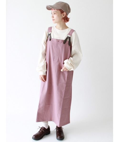 ehka sopo(エヘカソポ)の「ワークジャンスカ(ジャンパースカート・レディース・モカ/カーキ/ブラック・フリ-)」の2枚目の写真