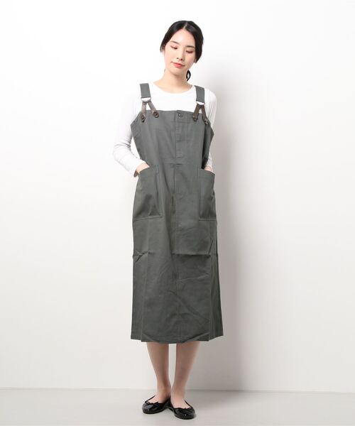 ehka sopo(エヘカソポ)の「ワークジャンスカ(ジャンパースカート・レディース・モカ/カーキ/ブラック・フリ-)」の7枚目の写真