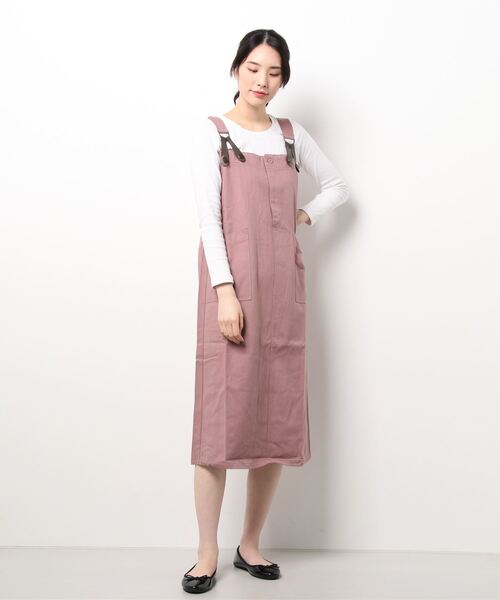 ehka sopo(エヘカソポ)の「ワークジャンスカ(ジャンパースカート・レディース・モカ/カーキ/ブラック・フリ-)」の8枚目の写真