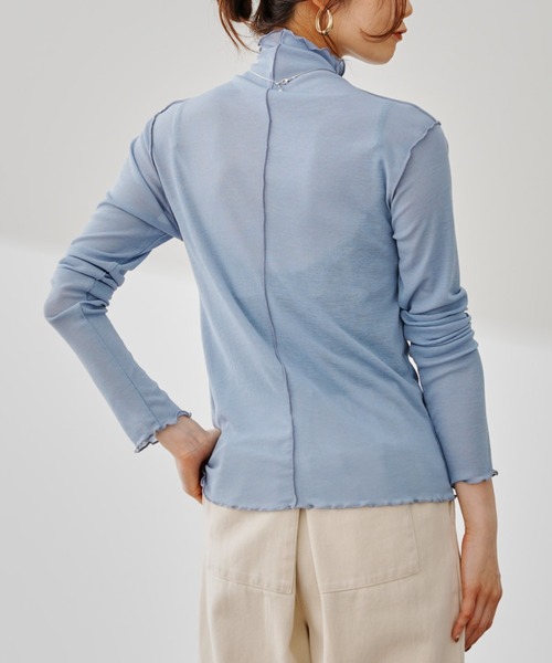 prose verse（プロズヴェール）の「《WEB限定》シアーネットメロータートルプルオーバー（Tシャツ/カットソー・レディース・ブルー/パープル/オフホワイト/ブラック/グリーン/ブルー系その他・MEDIUM）」の5枚目の写真