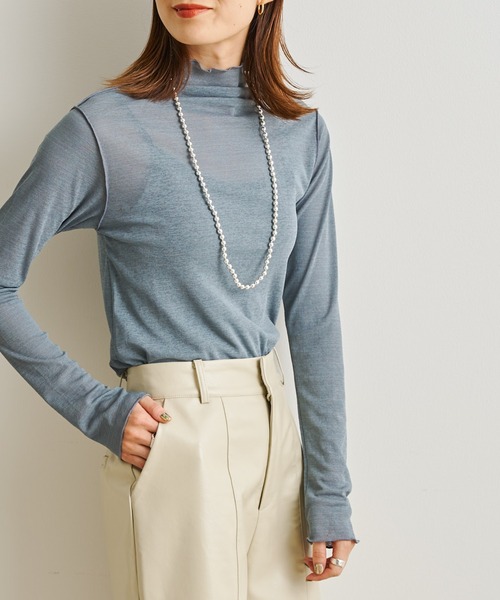 prose verse（プロズヴェール）の「《WEB限定》シアーネットメロータートルプルオーバー（Tシャツ/カットソー・レディース・ブルー/パープル/オフホワイト/ブラック/グリーン/ブルー系その他・MEDIUM）」の4枚目の写真