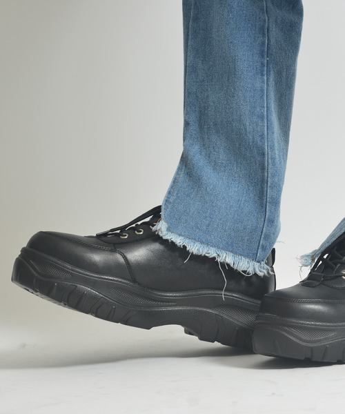 SPINNS（スピンズ）の「フェイクレザー ハイソールダッドスニーカー（スニーカー・メンズ・ブラック・26cm/27cm）」の6枚目の写真