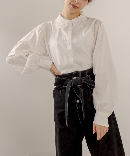 OLIVE des OLIVE(オリーブデオリーブ)の「色々カラーブラウス(シャツ/ブラウス・レディース・ブラック/ホワイト/オフホワイト・FREE)」の2枚目の写真