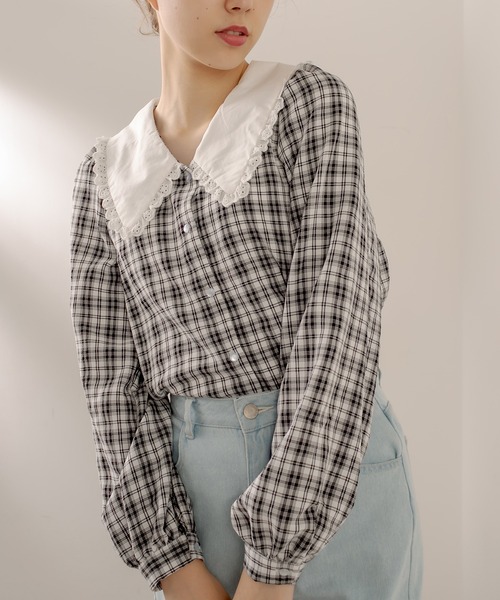 OLIVE des OLIVE(オリーブデオリーブ)の「色々カラーブラウス(シャツ/ブラウス・レディース・ブラック/ホワイト/オフホワイト・FREE)」の1枚目の写真