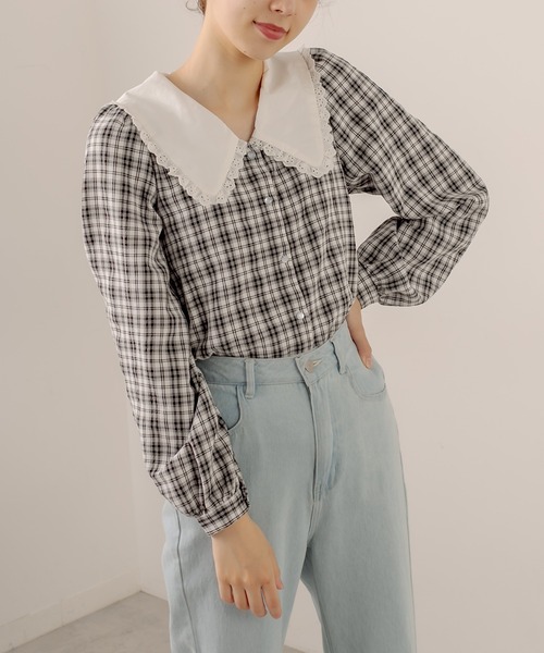 OLIVE des OLIVE(オリーブデオリーブ)の「色々カラーブラウス(シャツ/ブラウス・レディース・ブラック/ホワイト/オフホワイト・FREE)」の9枚目の写真