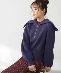 N.(N. Natural Beauty Basic) | ◆ジップアップビックカラーニット(ニット/セーター)
