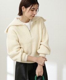 N.（N. Natural Beauty Basic） | ◆ジップアップビックカラーニット(ニット/セーター)