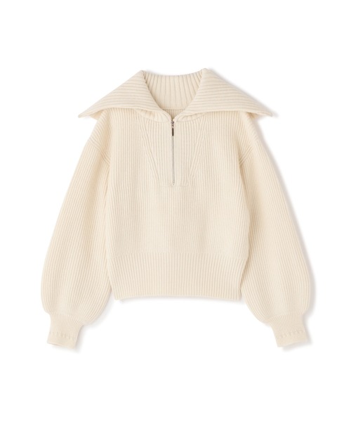 N.（N. Natural Beauty Basic）（エヌエヌナチュラルビューティーベーシック）の「◆ジップアップビックカラーニット（ニット/セーター・レディース・オフホワイト/ライトグリーン/ネイビー・MEDIUM）」の15枚目の写真